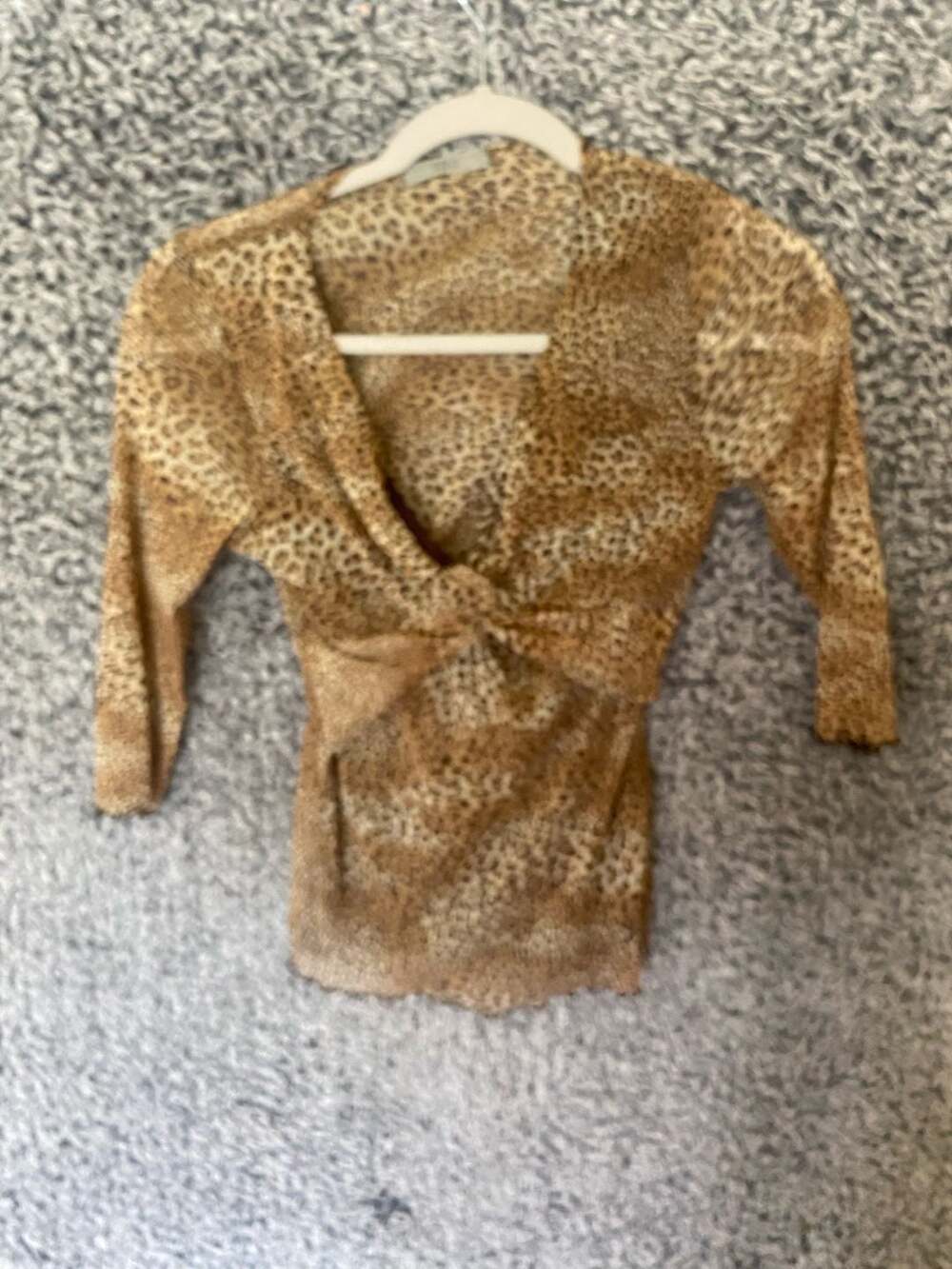 Marks & Spencer Leopard Print Mesh Twist-Front Top